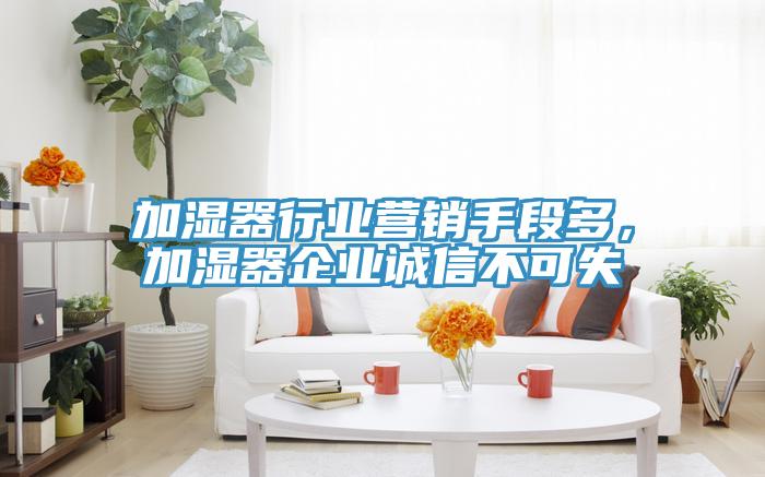 加湿器行业营销手段多，加湿器企业诚信不可失