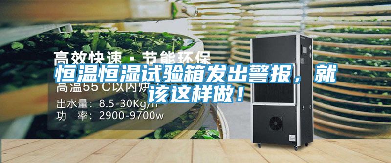 恒温恒湿试验箱发出警报，就该这样做！